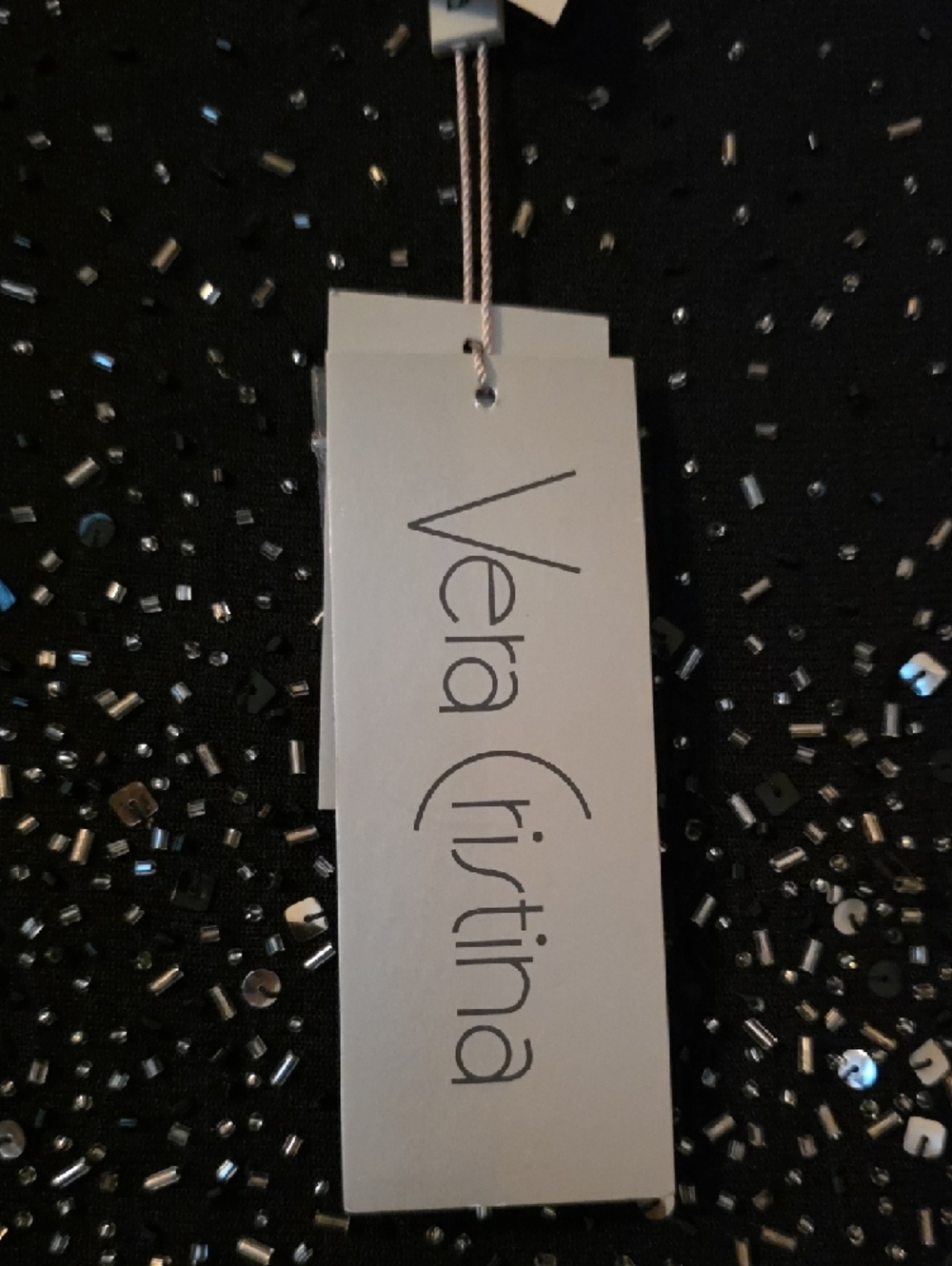 Vera Cristina Black Sequin Party Top - Picture 4 of 5